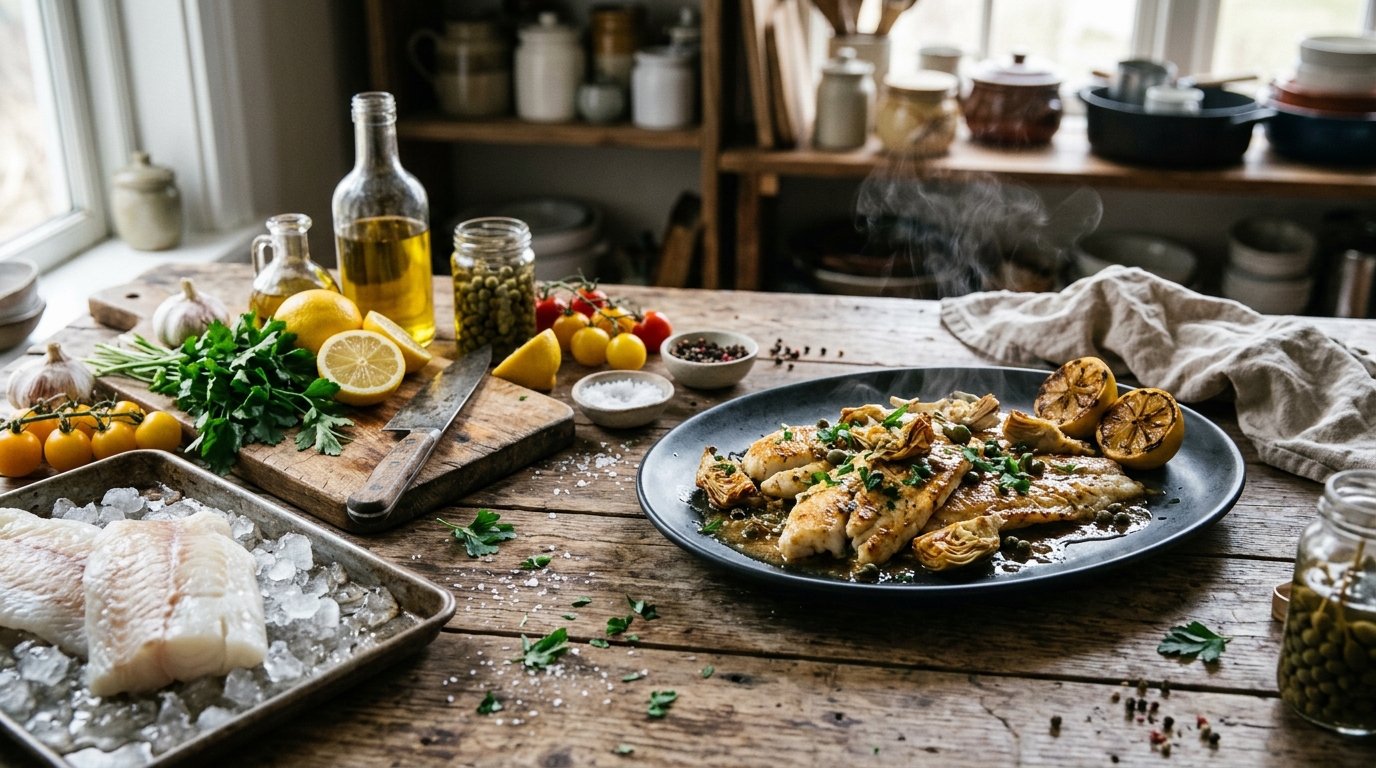 Hvit fisk fra fjorden med smaker fra Skafferiet